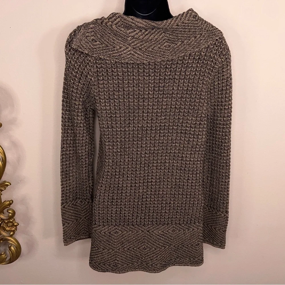 Small Eight Eight Eight Brown Cowl Neck Long Sleeve Sweater Cotton Knit
